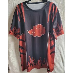 Men's Naruto Shippuden Polyester Akatsuki Anime Graphic T-Shirt Size 5XL